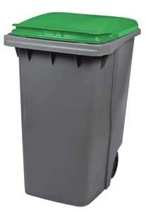 Image de CONTENEUR 2 ROUES GRIS/VERT 340L LIGNE KOROK