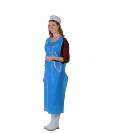 Image de TABLIER PE GAUFRE BLEU RENFORCE SACHET 50