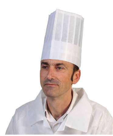 Image de TOQUE BLANCHE NON TISSEE 23CMS COLIS DE 10X10