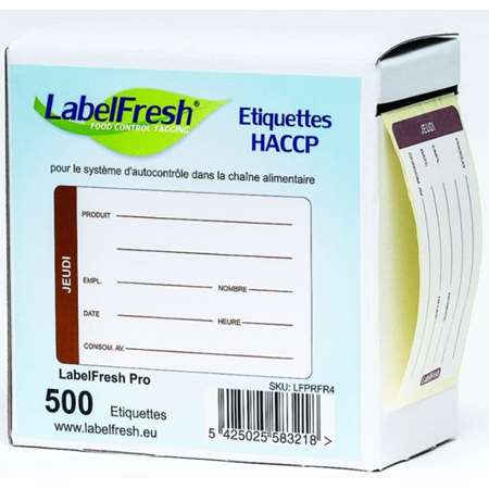 Image de ETIQUETTE LABELFRESH PRO 604 BOITE DE 500 JEUDI 70X45MM