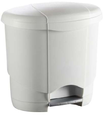 Image de POUBELLE A PEDALE PLASTIQUE BLANC LOLLY 6 LT