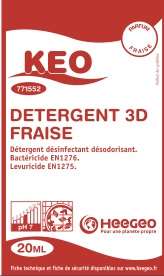 Image de KEO 3D DETERG DESINF DESODO FRAISE COLIS DE 250 DOSES 20ML