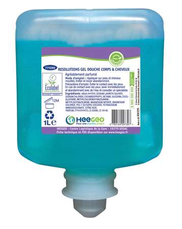 Image de RESOLUTIONS GEL DOUCHE CORPS & CHEVEUX COLIS 6 X 1L ECOLABEL