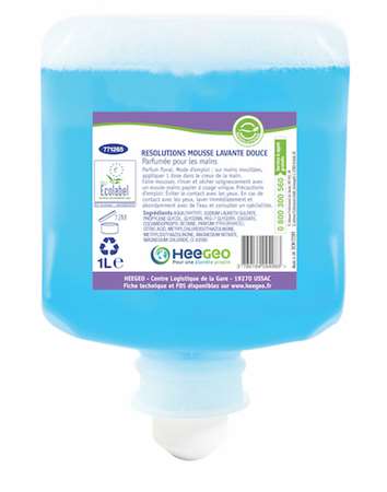 Image de RESOLUTIONS MOUSSE LAVANTE DOUCE 6x1L ECOLABEL