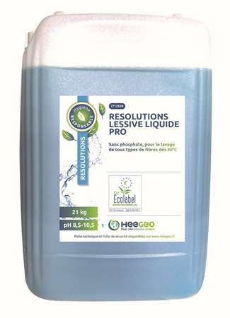 Image de RESOLUTIONS LESSIVE LIQ ULTRA CONCENTREE OCEAN 21KG ECOLABEL