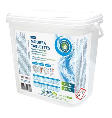 Image de MOOREA TABLETTES DESINFECTANTES TOUS TEXTILES SEAU 125 X 25G