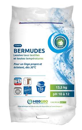 Image de BERMUDES LESSIVE POUDRE SANS PHOSPHATE TOUS TEXTILES 13.5 KG