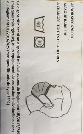 Image de MASQUE LAVABLE EN TISSU PAQUET DE 20