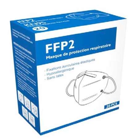 Image de MASQUE DE PROTECTION RESPIRATOIRE FFP2 BOITE DE 20