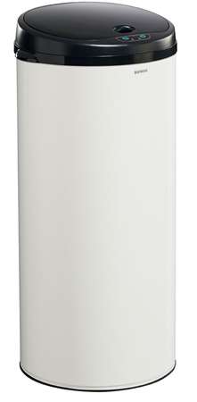 Image de POUBELLE 45 L BLANCHE COUVERCLE A OUVERTURE SENSITIVE
