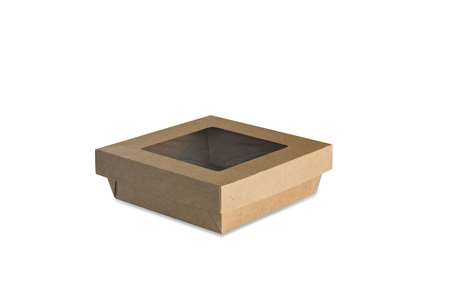 Image de BOITE SALADE COUV FENETRE KRAFT BRUN 160x160H50 - 8x60 P/C