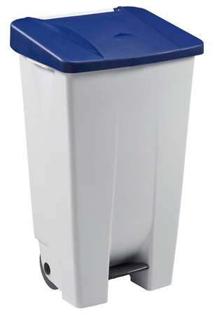 Image de POUBELLE MOBILE A PEDALE 120LT MOBILY BLANC/BLEU
