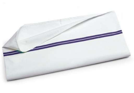 Image de SAC A FOND PLAT PORTEFEUILLE BLANC BANDES BLEUES 70L