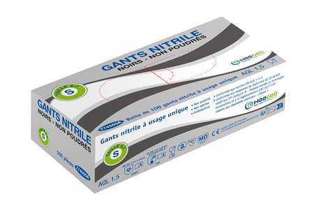 Image de GANT NITRILE NP NOIR T XL - 9/10 - (100)
