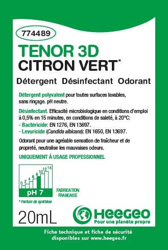Image de TENOR 3D CITRON VERT COLIS DE 250 DOSES DE 20ML