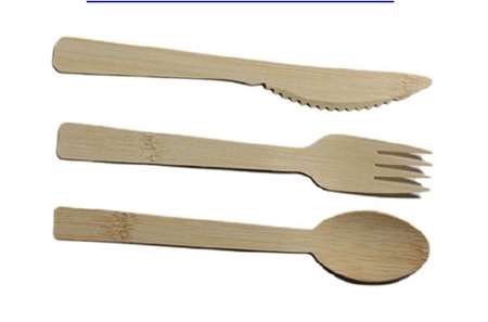 Image de SET COUVERTS 4/1 BAMBOU - COUVERTS 17 CM + SERVIETTES -C.200