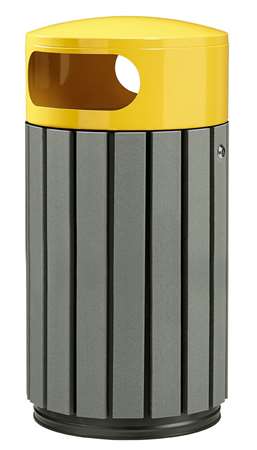 Image de CORBEILLE A POSER/FIXER ZENO ETIK 40L LATTES RECYCLEES/JAUNE