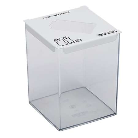 Image de COLLECTEUR DE PILES A POSER PILEO 2L BLANC SIGNALISATION