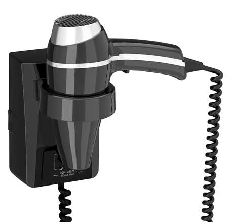 Image de SECHE CHEVEUX CLIPPER II NOIR + SUPPORT PR MT