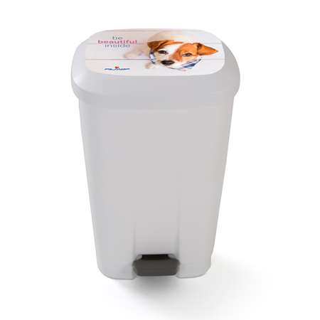 Image de POUBELLE 50L ATLAS PRESS BLANC COUVERCLE A PEDALE