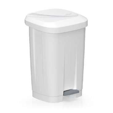 Image de POUBELLE 50L ATLAS PRESS BLANC COUVERCLE A PEDALE