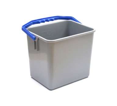Image de SEAU POLYPROPYLENE 6L GRIS AVEC ANSE BLEUE ERGONOMIQUE