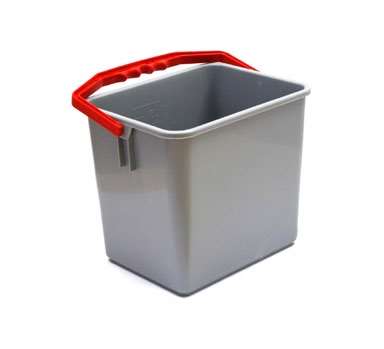 Image de SEAU POLYPROPYLENE 6L GRIS AVEC ANSE ROUGE ERGONOMIQUE