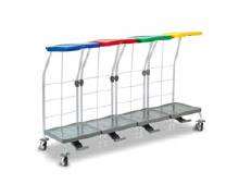 Image de CHARIOT DE RAMASSAGE LINGE 4 SUPPORTS AVEC PEDALE