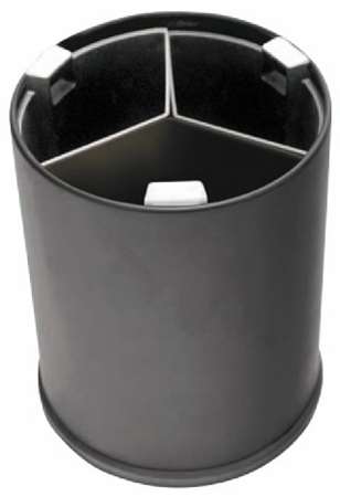 Image de CORBEILLE RONDE NOIRE 13L 3 BACS NOIRS