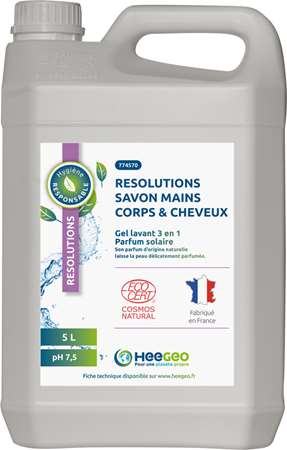 Image de RESOLUTIONS MAINS CORPS & CHEVEUX 5L ECOCERT COSMOS