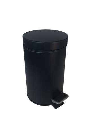 Image de POUBELLE À PÉDALE 3L MÉTAL NOIR MAT