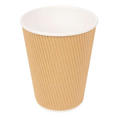 Image de GOBELET BOISSON CHAUDE 2PAROIS ONDULÉ 360ML Ø9/6x11CM C.1000