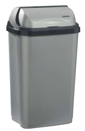 Image de POUBELLE COUVERCLE COULISSANT 50L OKTOP GRIS CLAIR/GRISFONCE