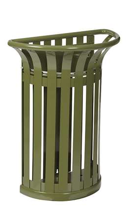 Image de CORBEILLE A FIXER SUR POTEAU TULIPE 35L VERT OLIVE