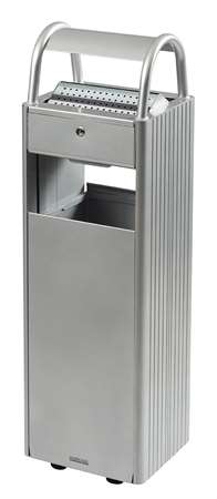 Image de CENDRIER 6L + CORBEILLE 30L SUR PIED GRIS METAL