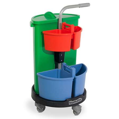 Image de CHARIOT NC 3G 1 COLLECTEUR 70L A/COUVERCLE+4 COMPARTIMENTS