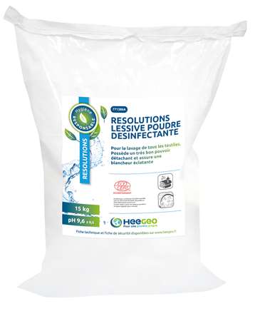 Image de RESOLUTIONS LESSIVE POUDRE EXTRA CONC DESINFECT 15KG ECOCERT