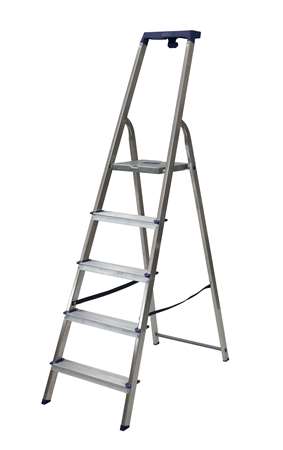 Image de ESCABEAU ALUMINIUM 5 MARCHES NORME FRANCAISE