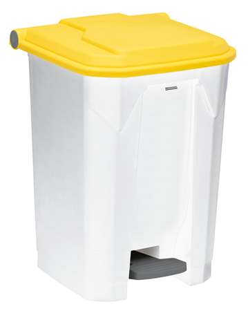 Image de POUBELLE A PEDALE 50L UTILO - BLANC / JAUNE