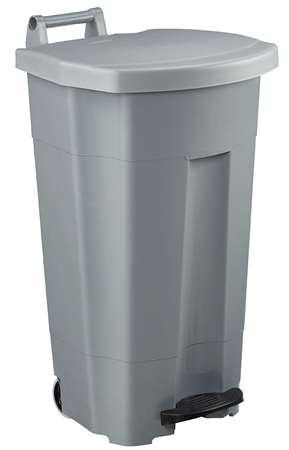 Image de POUBELLE MOBILE A PEDALE 90L BOOGY GRIS/GRIS