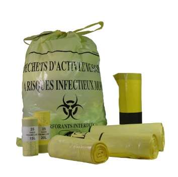 Image de SAC DASRI 30 LT JAUNE 20µ - CART.500