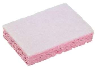 Image de TAMPON EPONGE BLANC ROSE LOTX10