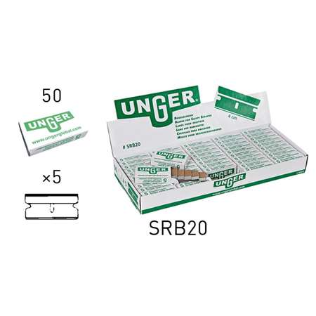 Image de LAMES GRATTOIRS VITRES 4 CM UNGER ETUI DE 5