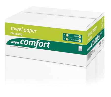 Image de ESS. MAINS 25X23 PLIAGE EN V 2 PLIS BLANC ECOLABEL C.3200